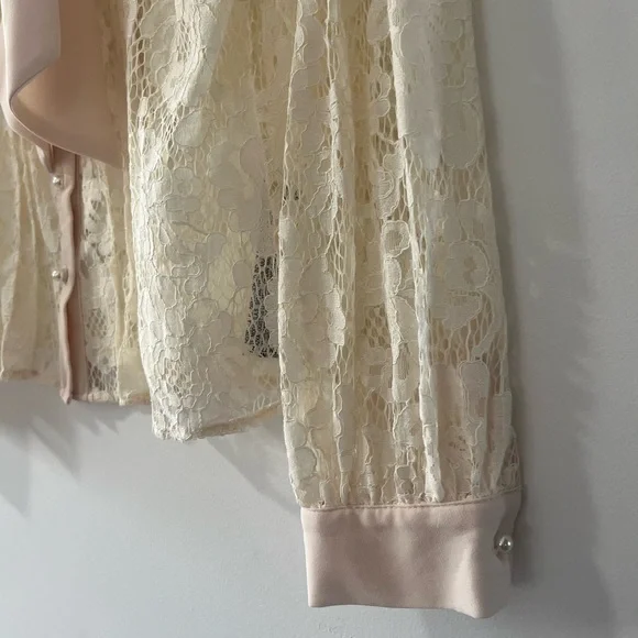 NWT Zara Pearl Button Blouse Bow - Picture 6 of 6